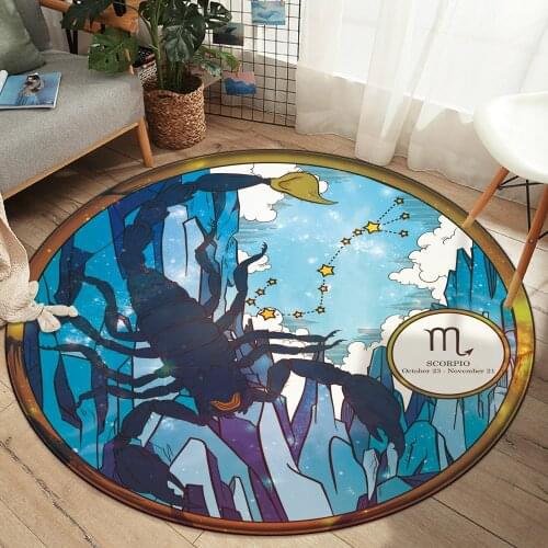 Durable Carpet Floor Mat Home Bedroom Living Room Decoration Rug 12 Constellation Scorpio Anti-slip Floor Flannel Mat Rug Carpet