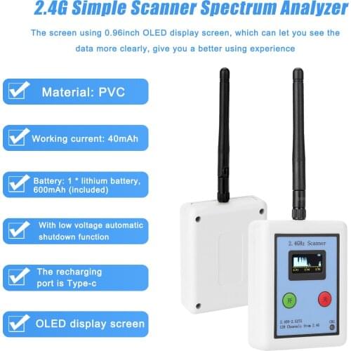 2.4G Simple Scanner Spectrum Analyzer nRF24L01+ Module OLED Display Screen A Type Power Display Function Model Aircrafts Signal