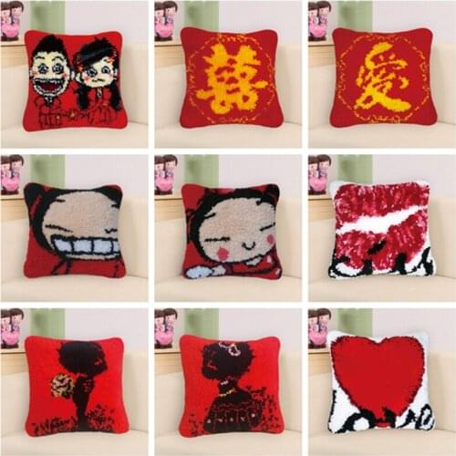 Do It Yourself Gift Knooppakket Klink Haak Kleed Bloemen LOVE Latch Hook Kits Diy Smyrna Pillow Foamiran For Flowers Embroidery