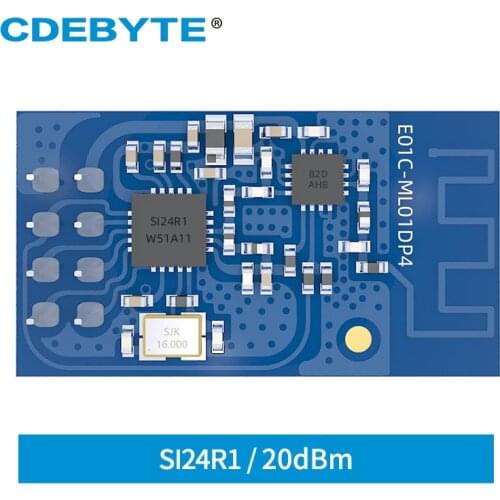 Si24R1 2.4GHz RF 2.4G Wireless Serial Port Mini Module SPI 20dBm Long Distance CDEBYTE E01C-ML01DP4 PCB Antenna Modular Device