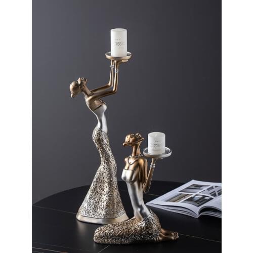 Nordic Gold Candlestick Retro Candle Holder Luxury Center Table Living Room Candlestick Tea Light Home Decoration Gift Ideas