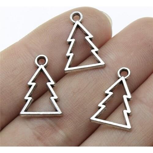 WYSIWYG 30pcs 17x12mm Hollow Christmas Tree Charms For Jewelry Making Christmas Tree Charms Charm Christmas Tree
