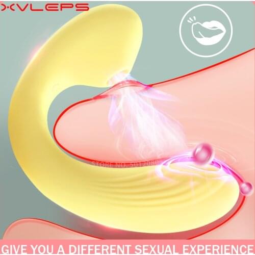 Xvleps G Spot Clit Sucking Vibrator Dildo for Women Pussy Licking Toy Masturbator Sex Machine Clitoris Stimulator Vagina Wand