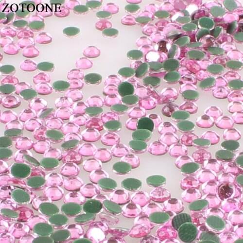 ZOTOONE Pink Resin Flatback Rhinestones Hotfix Strass Stones And Crystals Applique Rhinestones For Clothing Crafts Fabric E