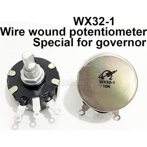 1Pcs WX32-1 2.2K 10K single-loop wirewound potentiometer D-type shaft with semicircular handle for governor