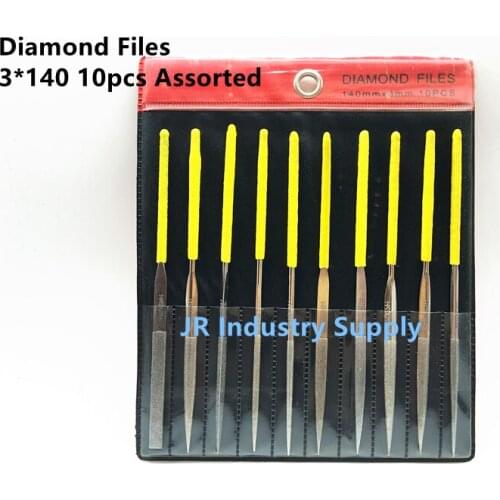 10pcs Assorted Best Diamond Needle File Set Sharpening 3x140mm Jeweler Diamond Gringding Carving Craft Tool Metal Glass Stone