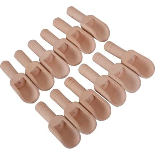12 Pieces Mini Wooden Spoon Mini Bath Salt Spoon Wooden Candy Spoon Laundry Powder Spoon Set Baby Spoon