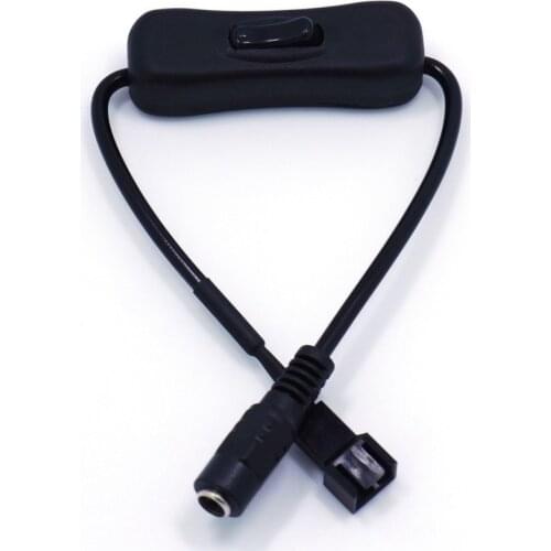 12V 29cm Copper DC 5521 To 4Pin PWM Computer PC Router Fan Power Swith Adapter Cable