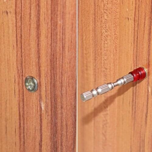 2Pcs Screwdriver Bit Universal Magnet Steel Head Hexagon Shank Magnetic Drill Bit Practical Multi Function Screw Tool