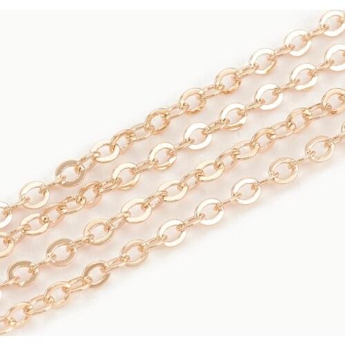 30m/roll 2.5x2x0.2mm Soldered Brass Cable Chain with Spool for Jewlery Making DIY Bracelet Necklace DIY Accessories Finding