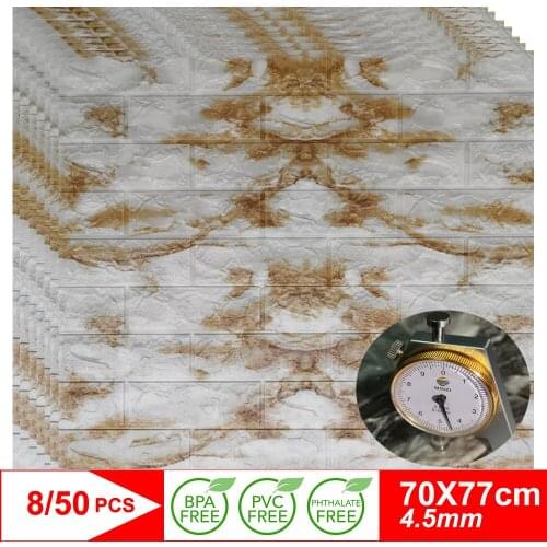 3D Wall Stickers Imitation Brick Self-adhesive Wallpaper Panel for Living Room Home Bedroom Decor Kitchen TV Backdrop Waterproof