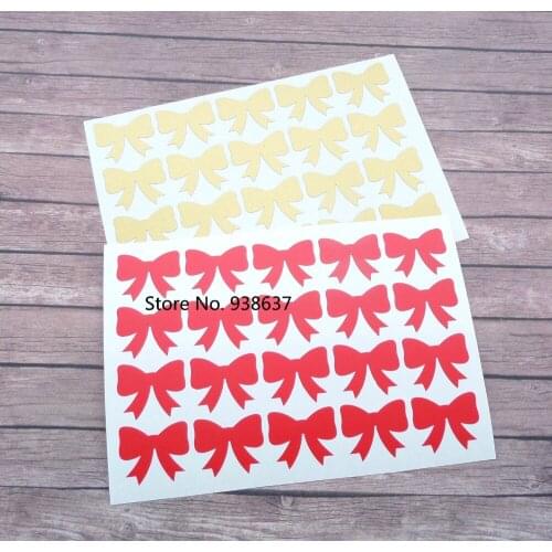 40 Wedding Decoration Stickers Vinyl Bow Decals Strong Adhesive Envelope Seal Beautiful Lables Removable Sticker For Girls ZB177