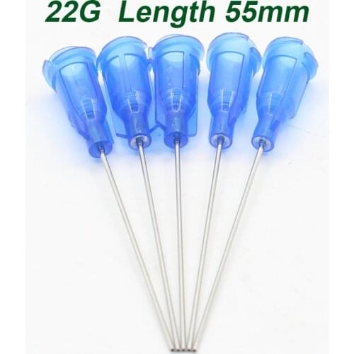 50pcs 22G length 55mm Precision passivated S.S. Dispense Tip with PP Safetylok hub, glue dispenser needles