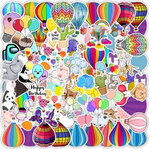 50pcs Colorful Balloon Graffiti Stickers For Luggage Skateboard Guitar Laptop Water Bottle Car Decals Kids Gifts Toys