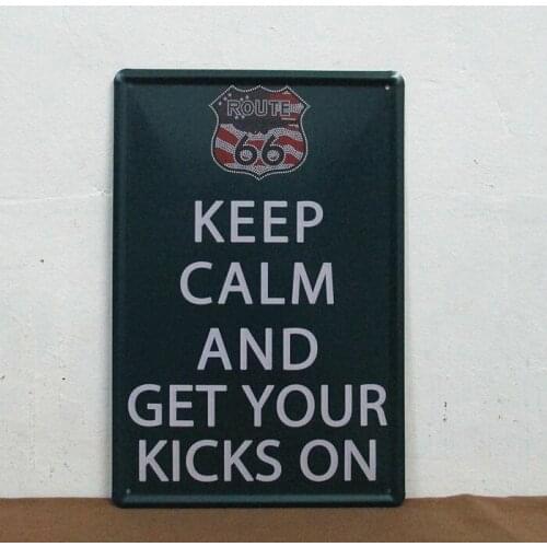 50pcs/lot Metal Sign shabby chic Keep Calm and get your kicks on PAINTING Antique Metal Art Poster Tin Signs 20x30cm E-39