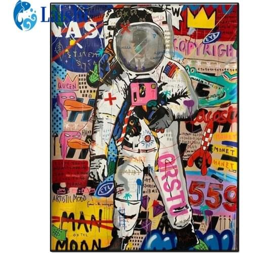 5D DIY Doodle Astronaut Art Diamond Painting Full Square round Diamond Painting Embroidery Sale Rhinestones Pictures decor