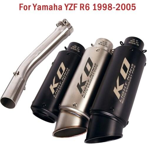 Slip for Yamaha R6 YZF-R6 1998-2005 Motorcycle Exhaust Mid Connect Link Pipe Short Muffler Tube Black