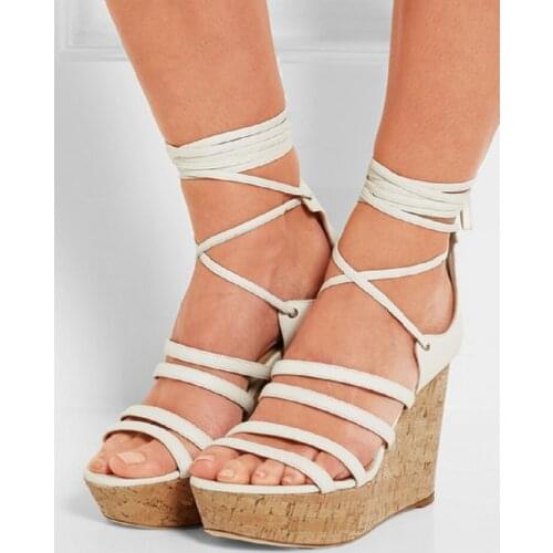 Platform Sandals Fish Mouth Ankle Strap Womens Sandal Wedges Sandals Summer Shoes Woman Casual White Gladaitor Sandalias Boots