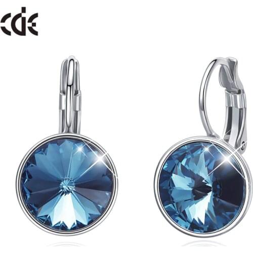 CDE Women Drop Earrings Embellished with Crystals from Swarovski Round Charm Drop Earrings Popular Romantic Fine Jewelry Gifts