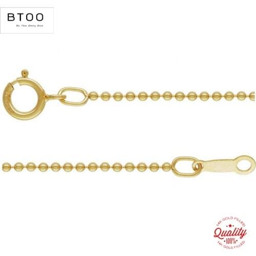 BTOO Real 14K Gold Filled Bead Chain Necklace 1MM/1.2MM/1.5MM Gold jewelry Minimalist Gold Filled Necklace Women Jewelry