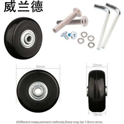 Luggage accessories Single wheel wheels PU 50*22mm high quality replacement luggage universal wheel password box silent casters