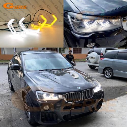 For BMW X3 F25 LCI G01 X4 F26 G02 Super Bright led 3D Hexagon Angel Eyes halo rings M4 Iconic Style crystal Day light