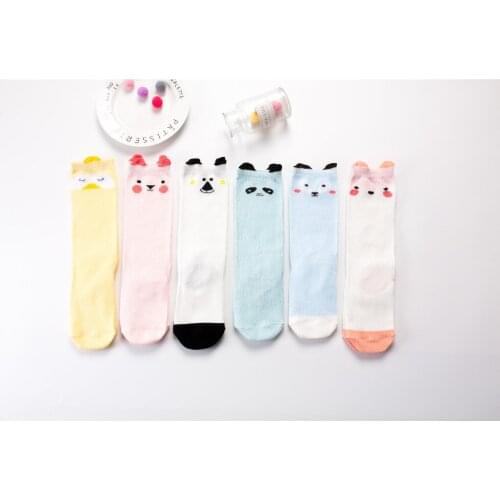 3D Printing Cat Baby Girls Knee Socks Fashion Cartoon Bear Dancing Socks Toddlers New Spring Autumn Children Socks Cotton