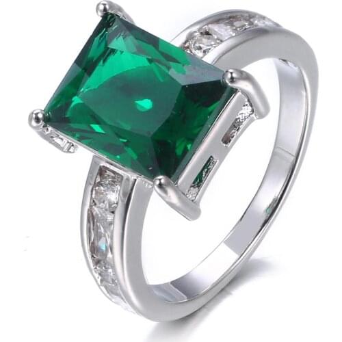 Bettyue Classic Rectangle Two Colors Cubic Zircon Elegant Round Ring For Women&Girls Noble Dress-up In Fashion Banquet Gift