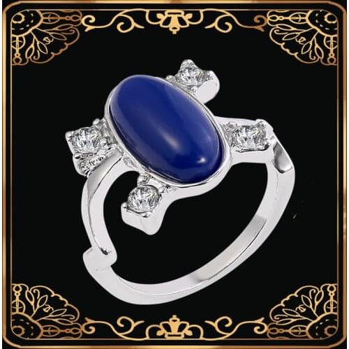 The Vampire Diaries Rings Elena Gilbert Daylight Rings Vintage Crystal Ring With Blue Lapis Fashion Movies Jewelry Cosplay
