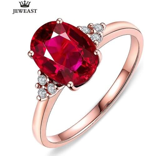 18k Diamond Natural RubyPigeon Blood Rings Romantic and Shining Classic and Elegant Beautiful and Fashion 750 Solid
