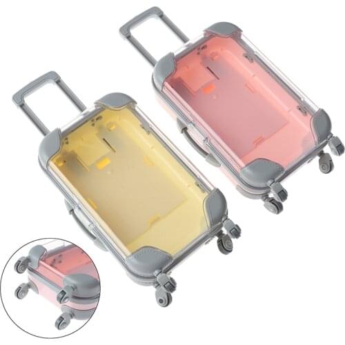 Doll Furniture Plastic Travel Suitcase Trunk Case Luggage Doll 1/6 BJD Doll Accessories DIY Dollhouse Girls Kids Toys