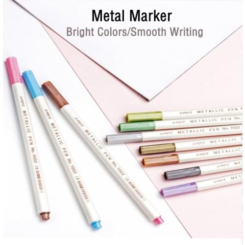 20 Colors Metallic Marker Pens for Glass Paint Rock Painting Stone DIY Photo Card Making Plastic Pottery Wood Metal Art Surface