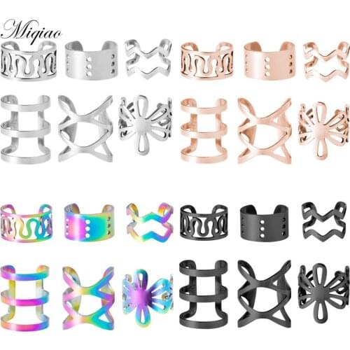 Miqiao 6pcs Fashionable and Exquisite New Product Stainless Steel Suit Adjustable Non-pierced Ear Clip