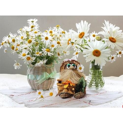 Flowers DIY Embroidery Cross Stitch 11CT Kits Needlework Craft Set Printed Canvas Cotton Thread Home Decoration New Sale