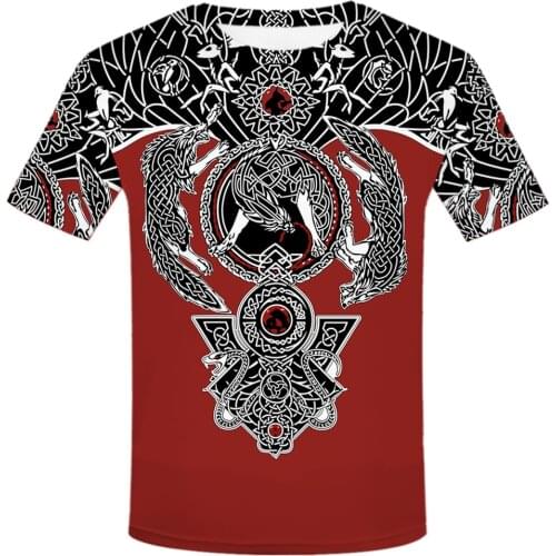 2021 NewFashion Vikings Symbol Tattoo Viking Warriors Harajuku Unisex 3DPrint Short Sleeve Streetwear T-shirts Men Women Tops