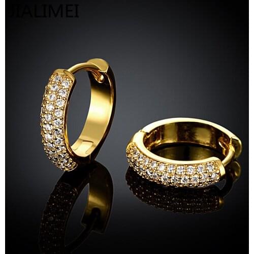 Newest Arrival Luxury Rose Gold Color Earrings For Engagement Women Zircon Crystal JIALIMEI Brand Jewelry E038-A