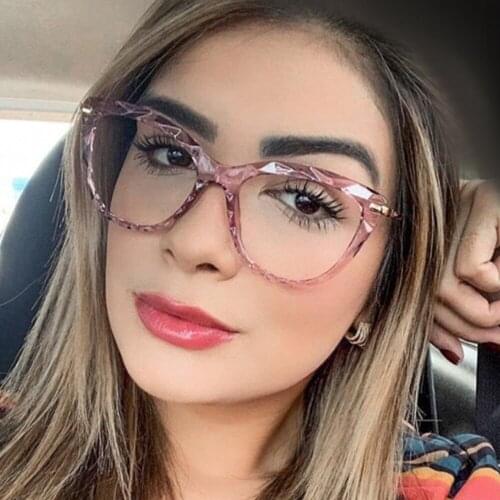 Sexy Retro Cat Eye Eyeglasses Women 2021 Luxury Brand Designer Blue Light Blocking Glasses Vintage Transparent Lenses Eyewear