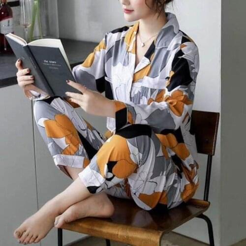 Pajamas Womens Home Service Suits Chic Pure Cotton Womens Long-sleeved New Home Service Wm