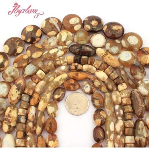 Multicolor Agates Beads Natural Stone Oval Coin Rondelle Spacer Beads for DIY Accessories Necklace Bracelets Jewelry Making 15"