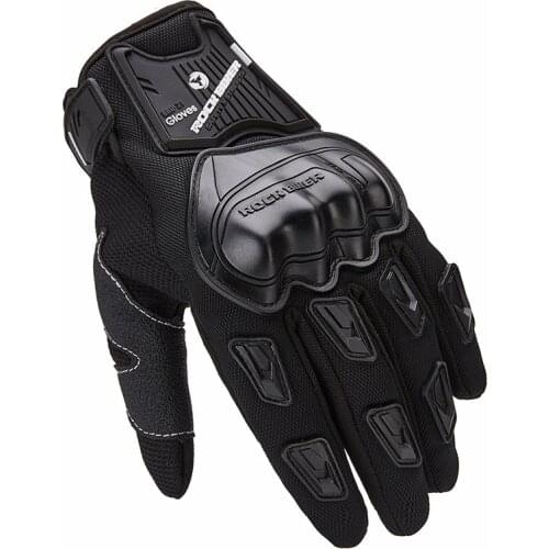ROCK BIKER Black Full Finger Motorcycle Gloves Summer Touch Screen Motocross Gloves Moto Breathable Luvas para Moto M-XXL