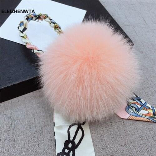 1 piece luxury fluffy pompom furball real fur keychain for purse charms keyring handbag accessories decoration gifts souvenirs