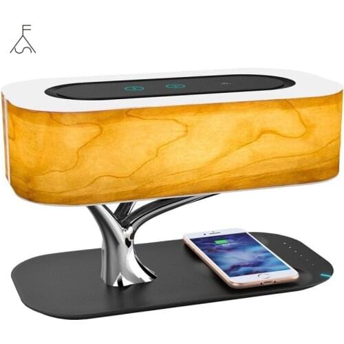 Modern Led Table Lamp for Bedroom Dimmable Bluetooth Speaker Phone Charger Wireless Desk Lamp Bedside Lamp Table Light Tree Lamp