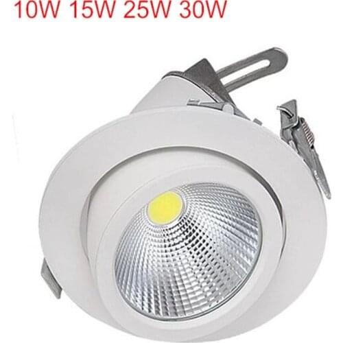 1pcs LED Trunk Downlight COB Ceiling 10W 15W 25W 30W AC85-265V 360 Degree Rotation recessed led Indoor Light cob led downlight