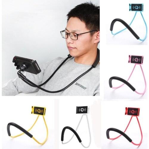 1pcs Flexible Hands Free Phone Cell Phone Holder Mount Universal Neck Hanging Bracket