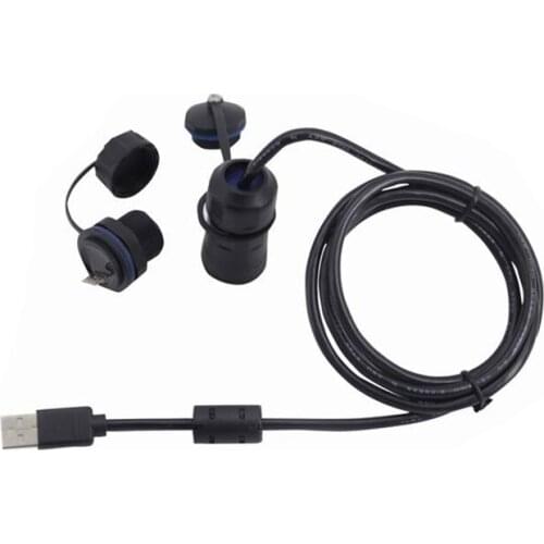 Waterproof USB 2.0 Extension Cable Connector 1m 1.5m 3m, M20 IP68 5Pin Male to USB Type A Female Socket Plug with Dustproof Cap