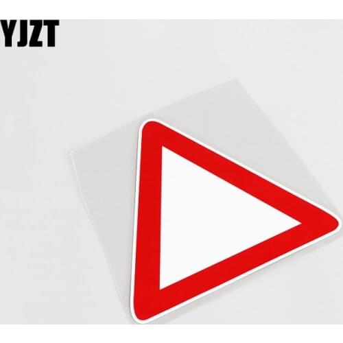 YJZT 13.1CM*12.7CM Personality Warning Decelerate Make Way Decal PVC Car Sticker Accessories 13-0190