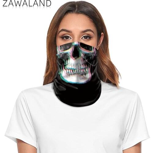 Zawaland New Cosplay Skull Face Mask Scarf Neck Scarves Women Bandana Outdoor Multifunction Windproof Halloween Half Face Mask