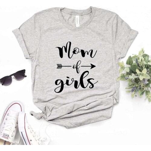 Mom of Girls Women tshirt Cotton Hipster Funny t-shirt Gift Lady Yong Girl 6 Color Top Tee R362