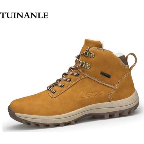 TUINANLE Women Ankle Snow Boot Winter Warm Plush New Wedges Rubber Platform Faux Suede Lace Up Sexy Ladies Shoes Botas Mujer