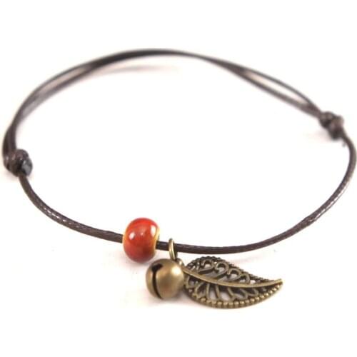 Ceramic Beads Bracelet Chain bestie lovers Bohemia retro leaf ornaments